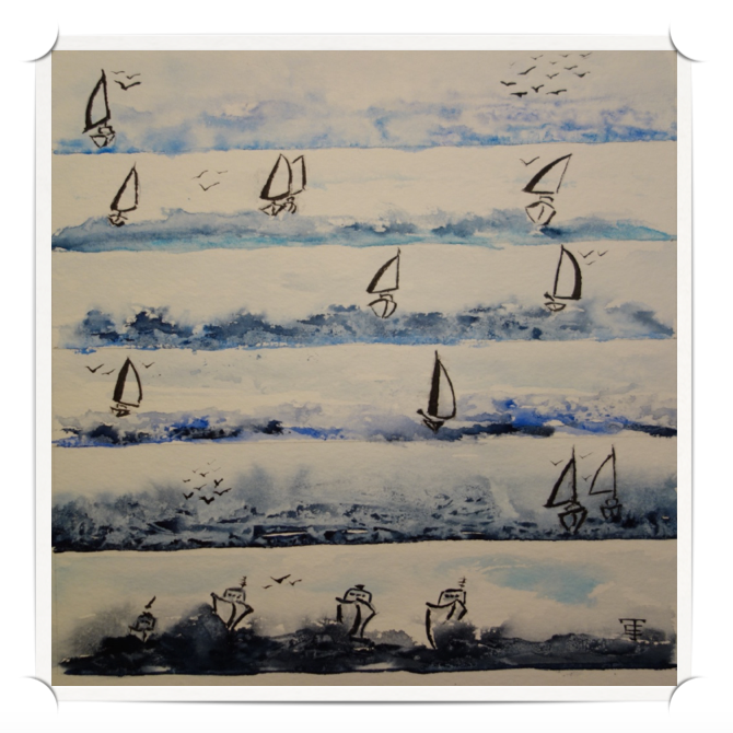 Ancre levée pour laisser l'encre coulée