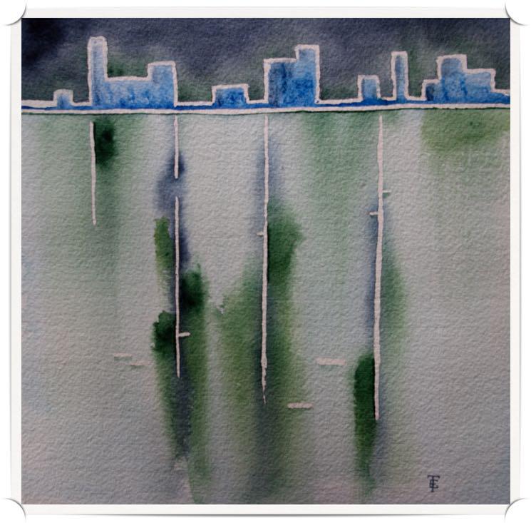 Poésie en vert et bleu